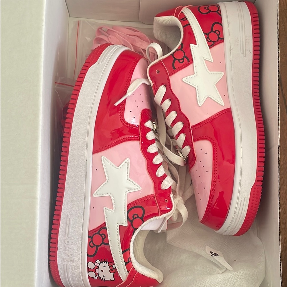 Hello Kitty Red and Pink Sneakers - Picture 1 of 2